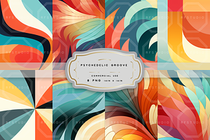 PSYCHEDELIC GROOVE. Seamless Pack, a Pattern Graphic by RefinedFantasyStudio
