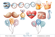 Watercolor Fathers Day Clipart, an Illustration by MockupWizard (Thumbnail 3 of 5)