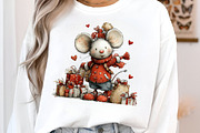 Whimsical Mouse Christmas Clipart, an Illustration by SinaCreation (Thumbnail 6 of 11)