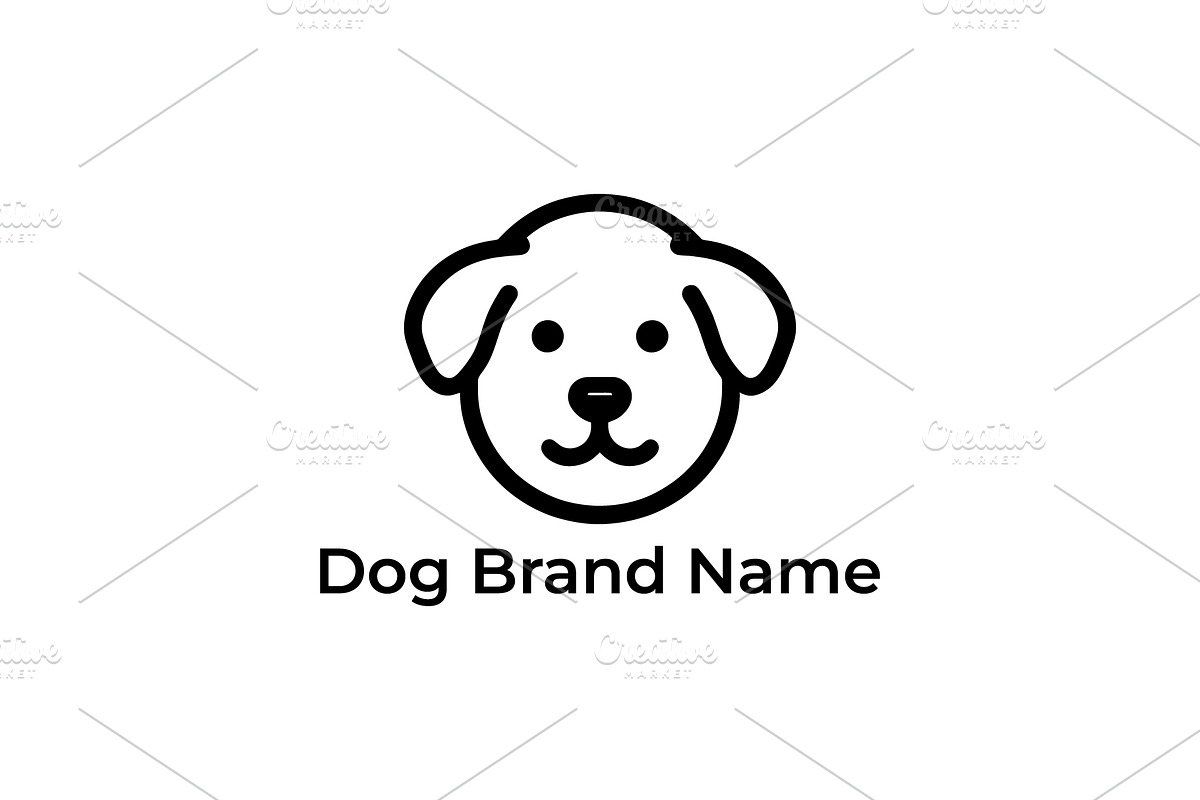 Dog face simple graphic vector logo, a Branding & Logo Template by Vectorium Studio (Photo 1 of 2)