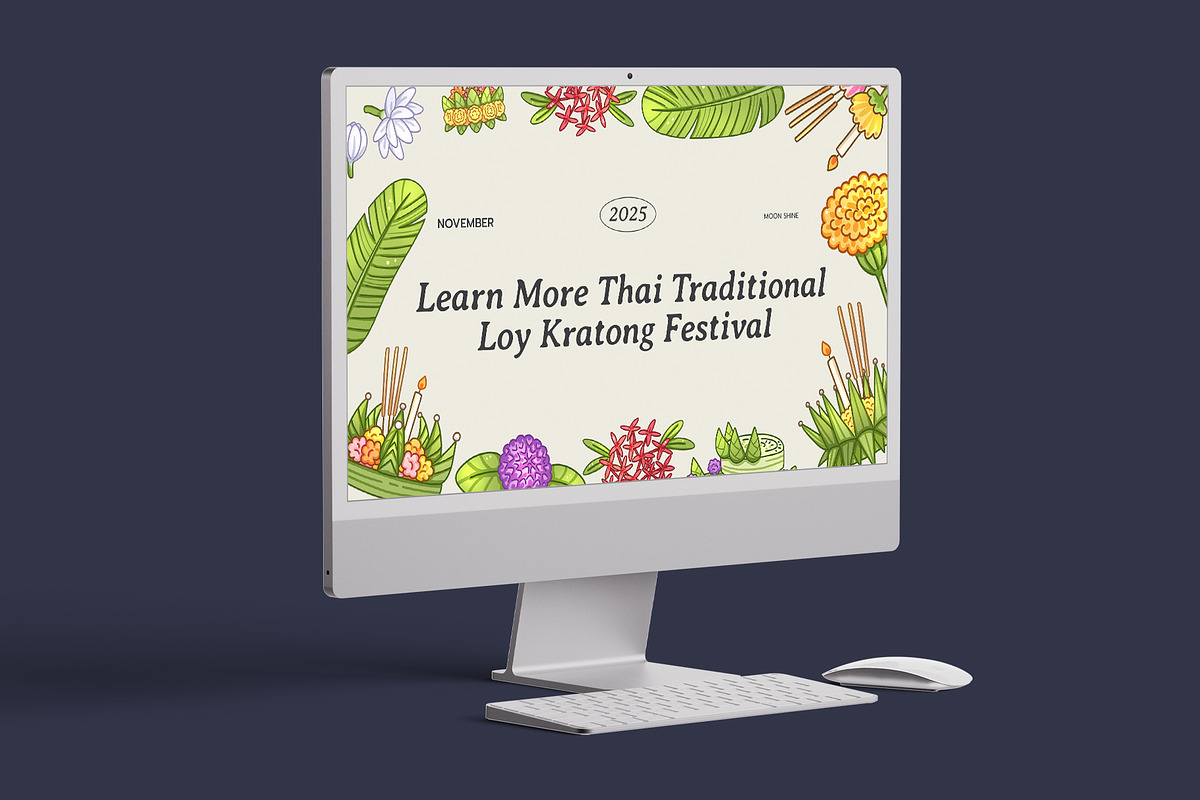 Cute Loy Kratong Festival Digital, a Seasonal Illustration by CreativeValuation (Photo 11 of 12)