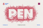 Ballpoint Pen Illustrator Brushes, a Brush Add-On by brushapes.com (Thumbnail 9 of 10)
