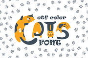 Cats cute OTF color font, a Symbol Font by Kseniia Kuznetsova (Thumbnail 1 of 7)