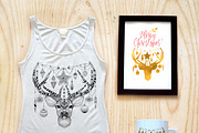 Xmas deer with decorations, a Decorative Illustration by AnastasiaFears (Thumbnail 2 of 4)