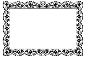 Lace Frame With Flowers.