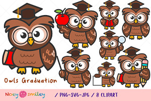 Owl graduation cap, Back to school, an Education Illustration by Noey smiley