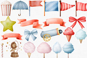 Watercolor Circus Clipart Set, an Illustration by CropUp Creative (Thumbnail 5 of 6)