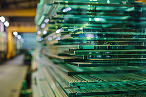 Stack of manufactured products of glasses in modern plant, an Industrial Photo by AlyaAnd