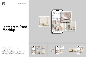 Instagram Post Mockup, a Social Media Template by Graphiculon