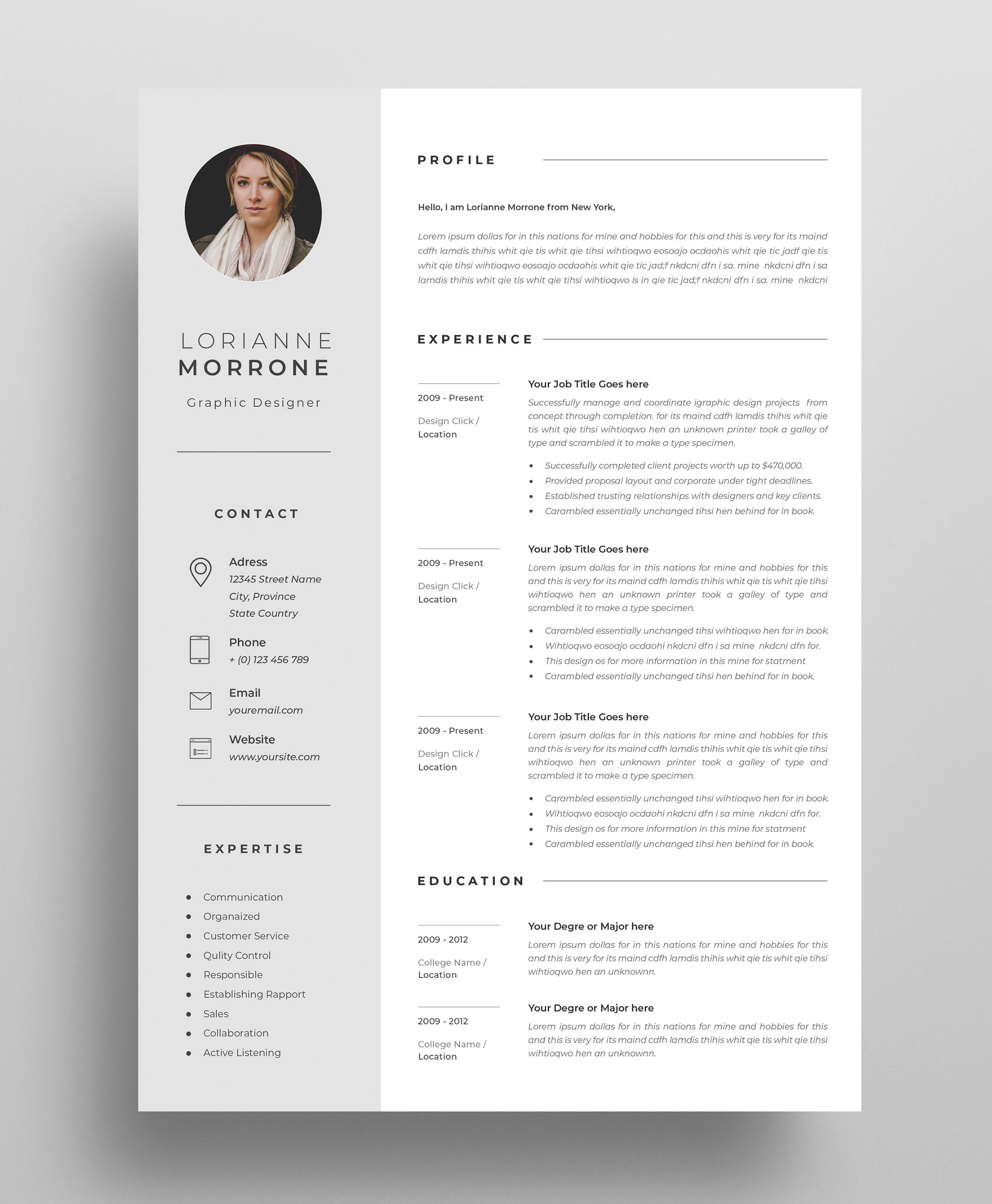 Resume Template | CV Template, a Resume Template by UX-group