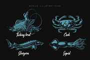 Squidink font & graphics, a Script Font by Gleb Guralnyk (Thumbnail 3 of 6)