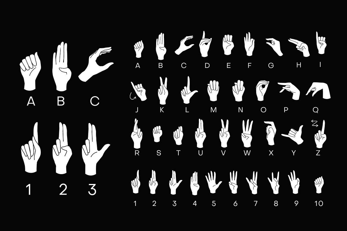 Vector language of deaf-mute., an Illustration by Olesia_ig (Photo 4 of 5)