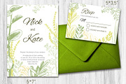 Wedding collection. Green herbs, an Invitation Template by Alena Kaz (Thumbnail 2 of 8)