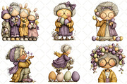 Whimsical Easter Old Lady Clipart, an Illustration by Black Bird Studio (Thumbnail 3 of 6)