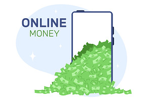 Online money to your cell phone, a Finance Illustration by Vectorbuum