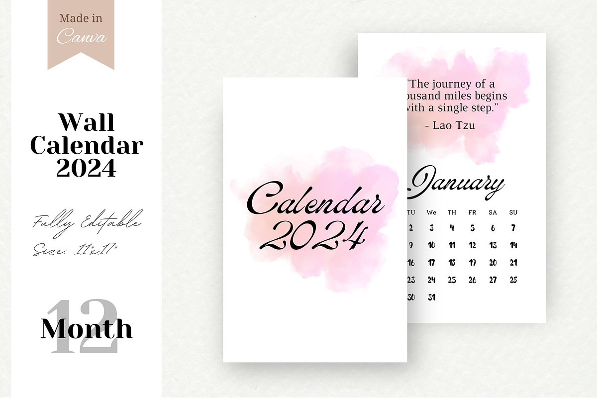 Canva Inspirational Quotes Calendar, a Stationery Template by Waliullah Solutions (Photo 1 of 3)