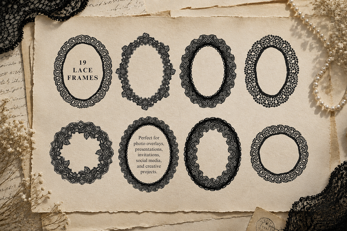 Dark Academia Coquette Lace Bundle, an Object Graphic by Red Ink (Photo 4 of 8)