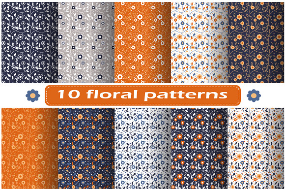 Set Of Floral Patterns