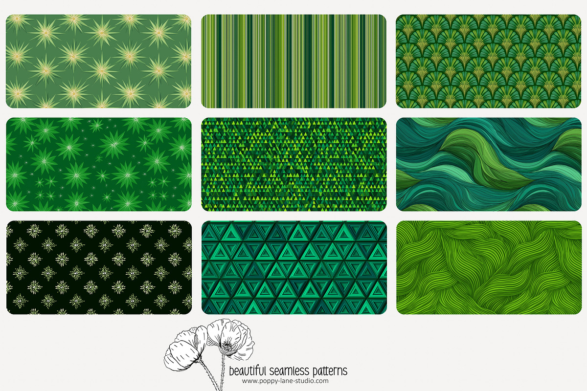 80 green geometric seamless pattern, a Pattern Graphic by Poppy Lane Studio (Photo 10 of 11)