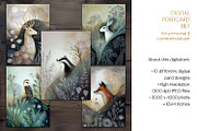 Soft Ink Woodlands Postcard Set, an Animal Illustration by The Dutch Lady Designs (Thumbnail 8 of 8)