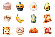 Kawaii Breakfast Clipart, an Illustration by Design Market (Thumbnail 3 of 3)
