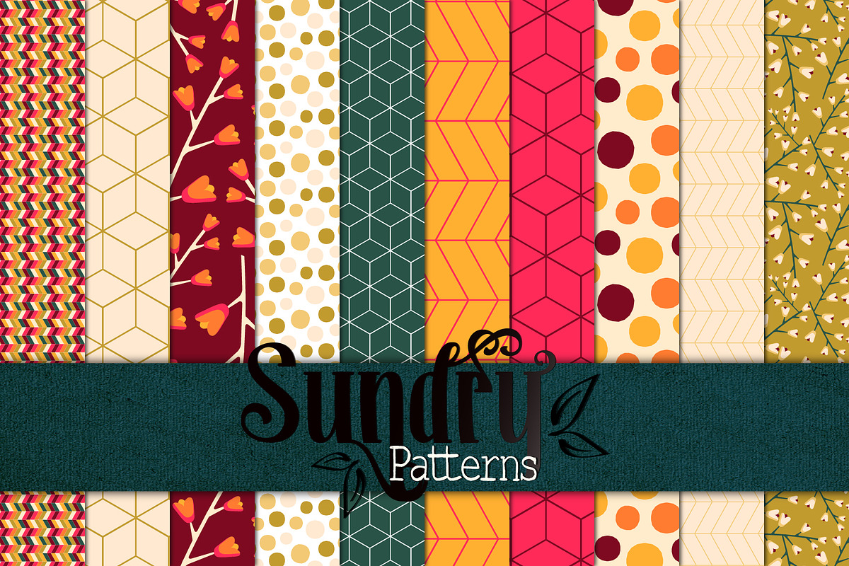 10 seamless patterns vector, a Pattern Graphic by Anny Cecilia Walter (Photo 1 of 3)
