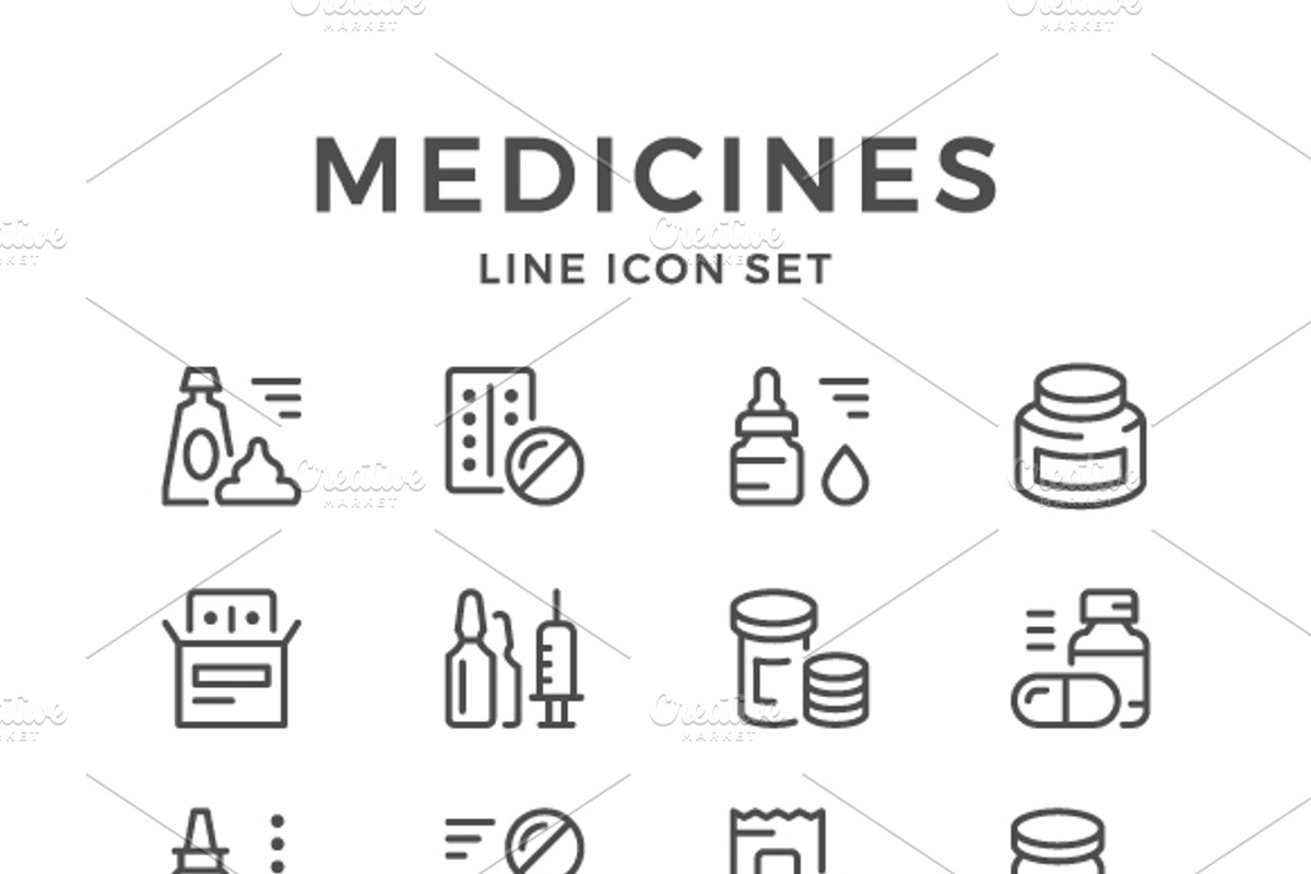 Set line icons of medicines, an Outline Icon by motorama (Photo 1 of 2)
