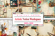 Artistic Notion Workspace Junk Paper, a Background Graphic by Printable Treasure (Thumbnail 1 of 8)