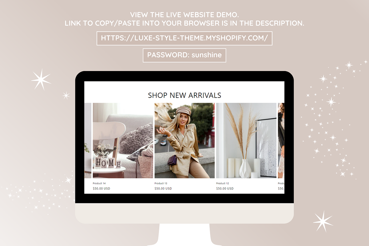 Beige Shopify Theme, a Shopify Template by SunshineStudioBoutique (Photo 4 of 10)