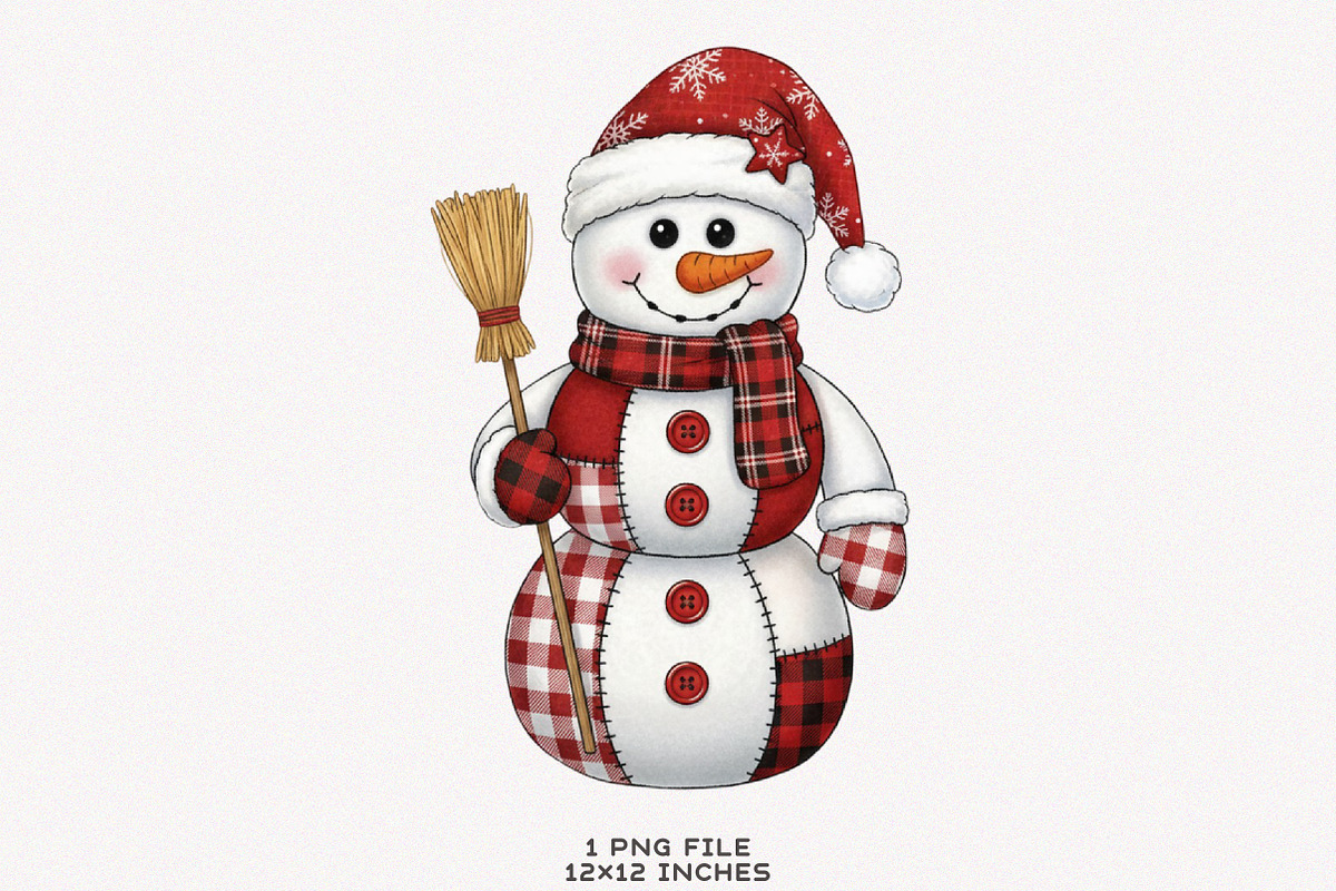 Patchwork Snowman Png Christmas Png, an Illustration by SinaCreation (Photo 1 of 7)