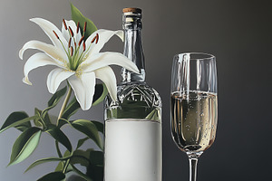 Gin bottle with an editable label,, a Food & Drink Photo by Imaginarium