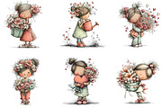 Mother’s Day Clipart Little Girl, a Seasonal Illustration by Designking (Thumbnail 3 of 5)