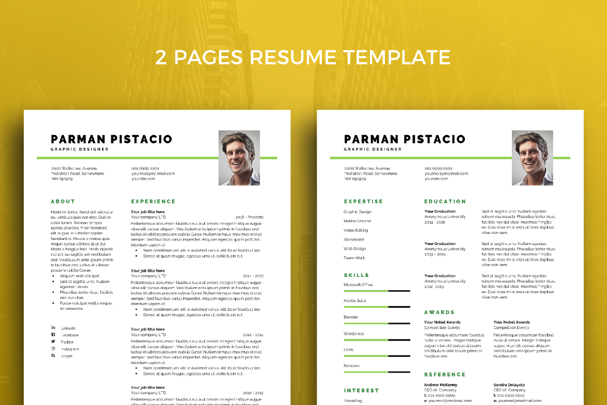 Resume Template 34, a Resume Template by graphicalcium (Photo 2 of 3)