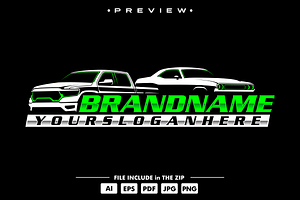 car and pickup logo template