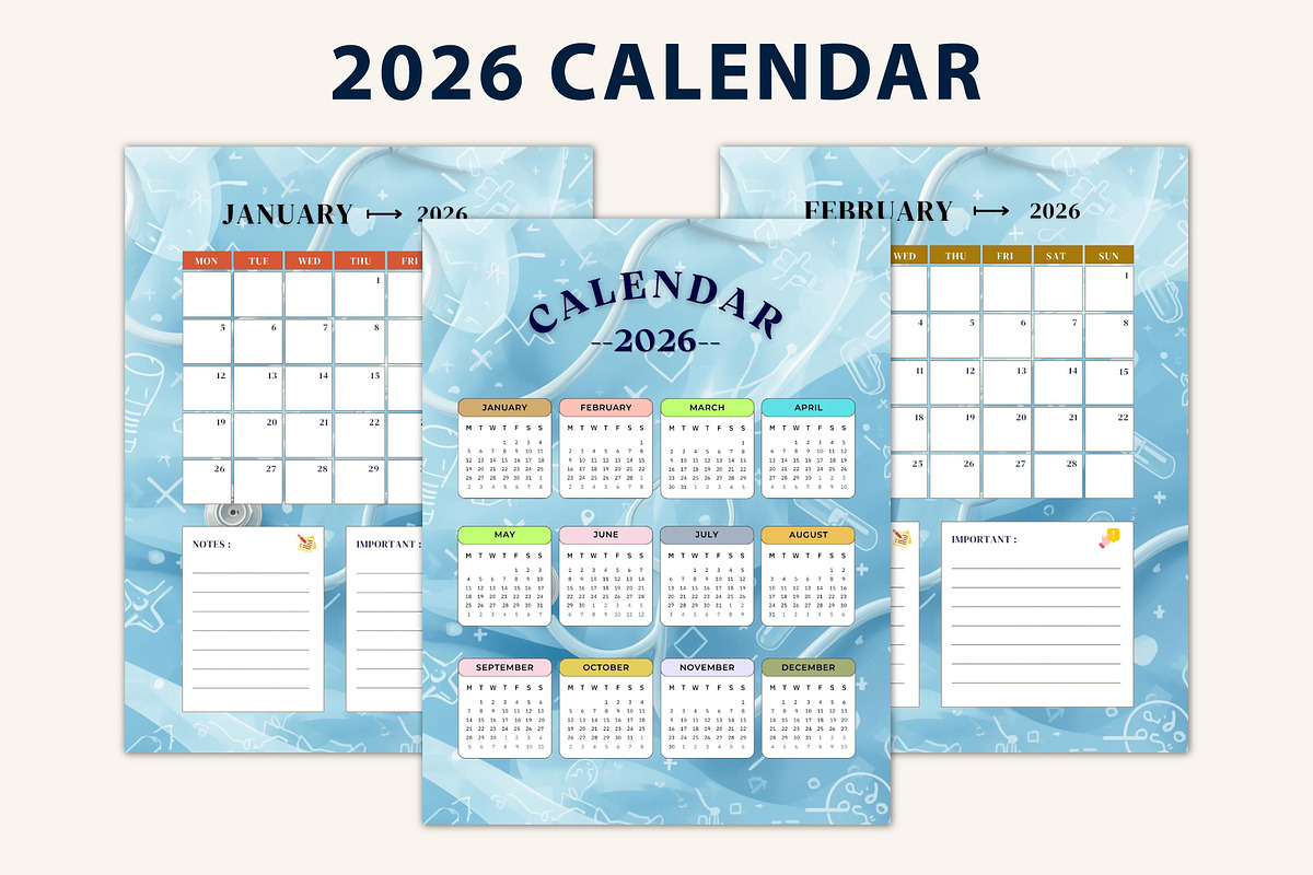2026 Medical Tracker Mega Bundle, a Stationery Template by Designmela01 (Photo 4 of 10)