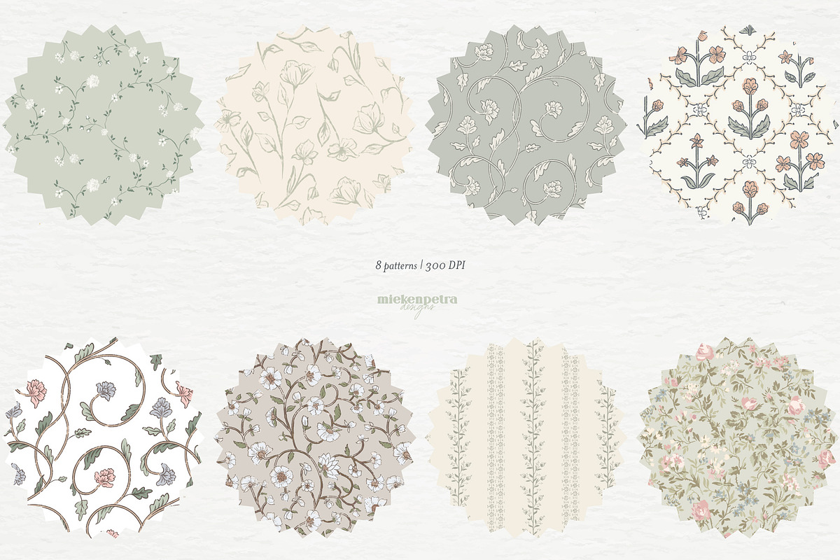 Countryside Florals Pattern Bundle, a Pattern Graphic by Mieken Petra Designs (Photo 2 of 5)