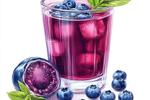 Refreshing Blueberry Drink Icy Cubes, a Food & Drink Photo by Pixeness Studio
