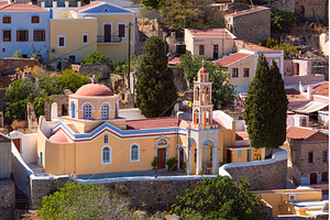 Traditional church building in Symi, an Architecture Photo by kavalenkava