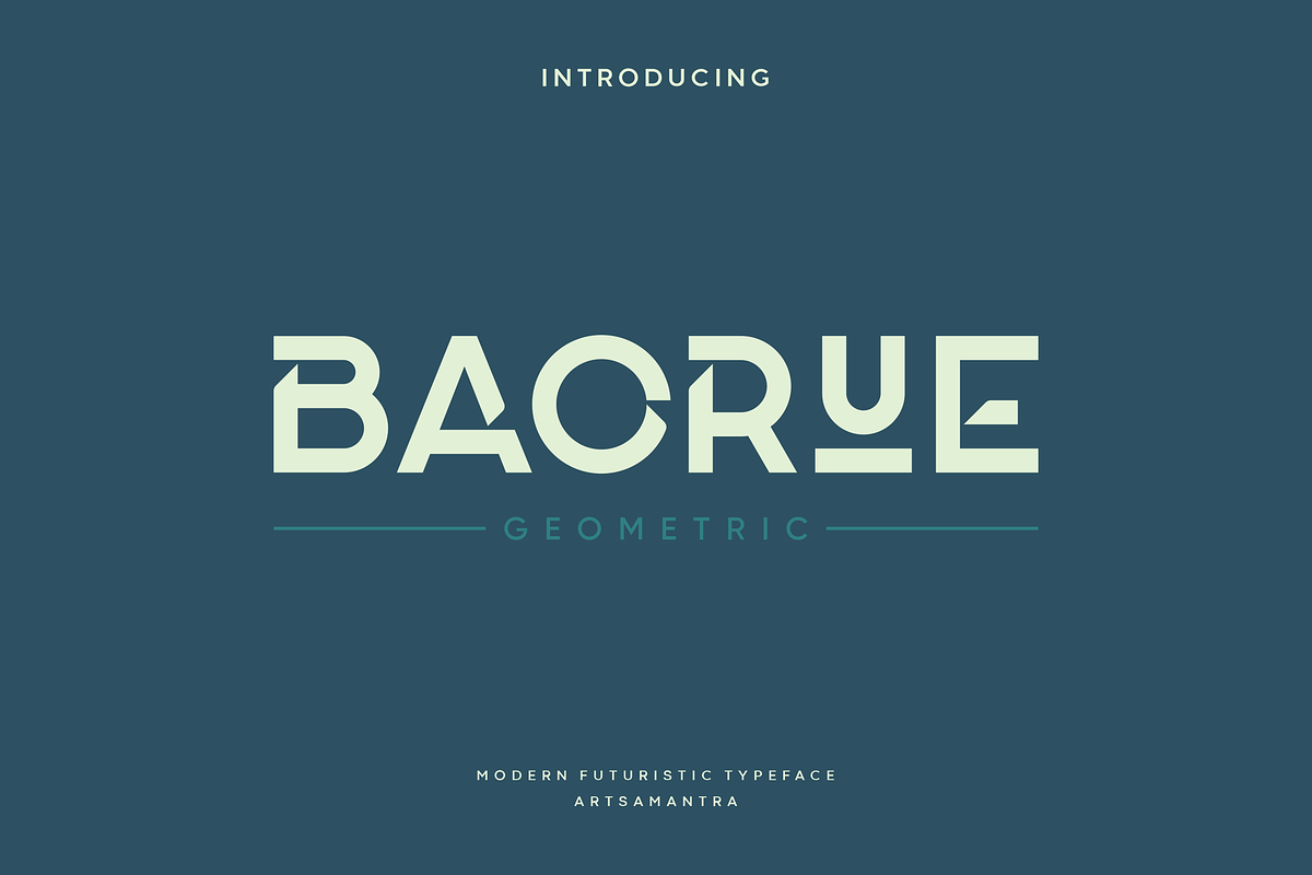 Baorue - Futuristic Typeface, a Serif Font by garismantra (Photo 1 of 4)