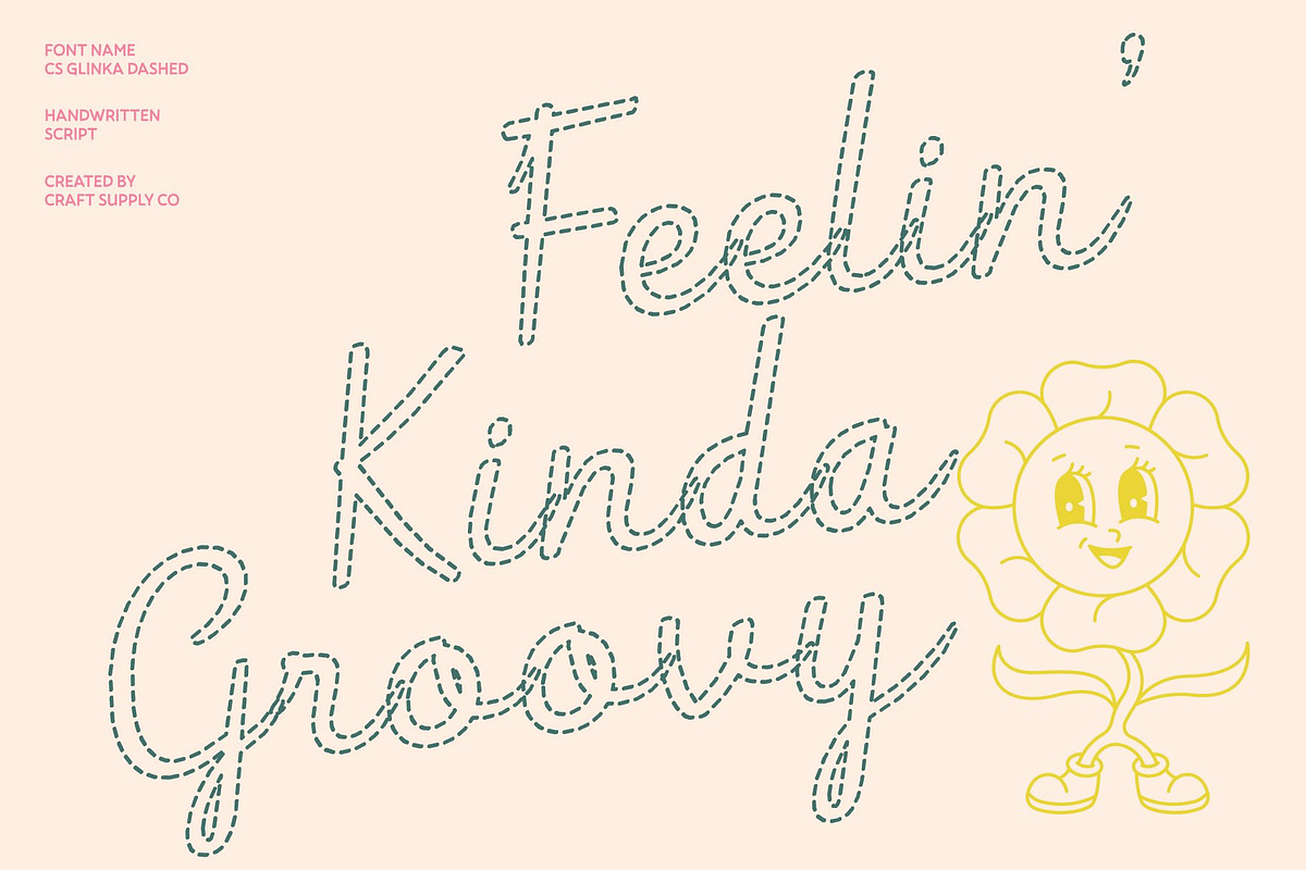 CS Glinka Dashed, a Script Font by Craft Supply Co. (Photo 6 of 8)