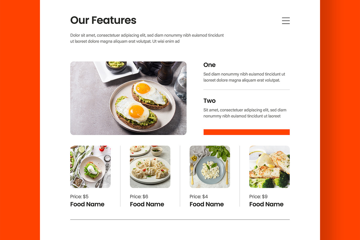 Food Email Newsletter for Restaurant, an UI Kit Template by MightyDesign (Photo 3 of 9)