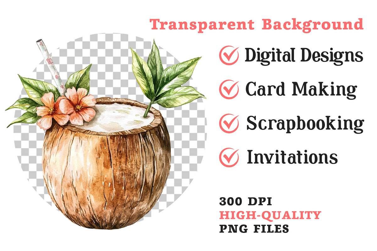 Watercolor Summer Beach Clipart PNG, an Illustration by Dream Creation (Photo 5 of 5)