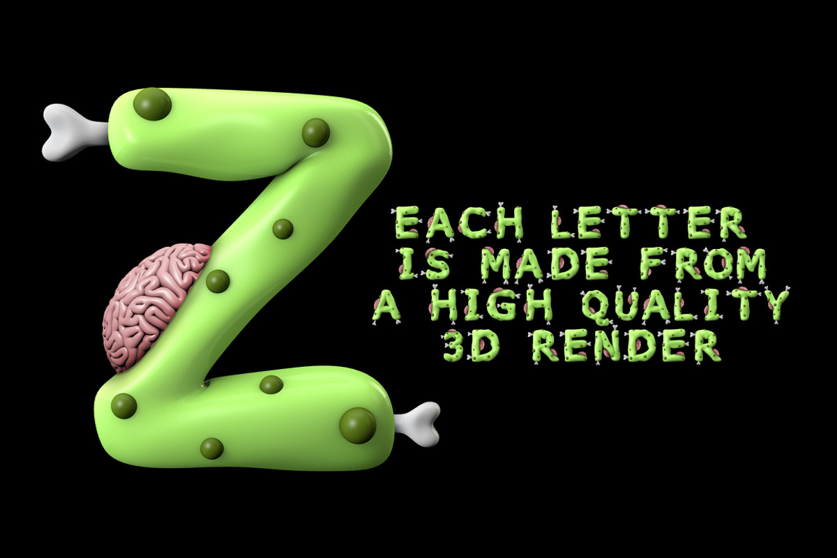 Zombie colour font preview 3