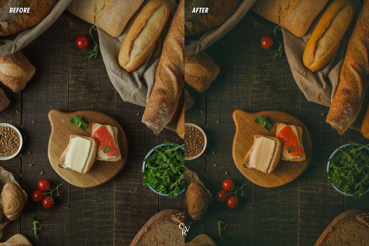 15 Cinematic Food Lightroom Presets, a Preset Add-On by CVR Presets (Photo 4 of 7)
