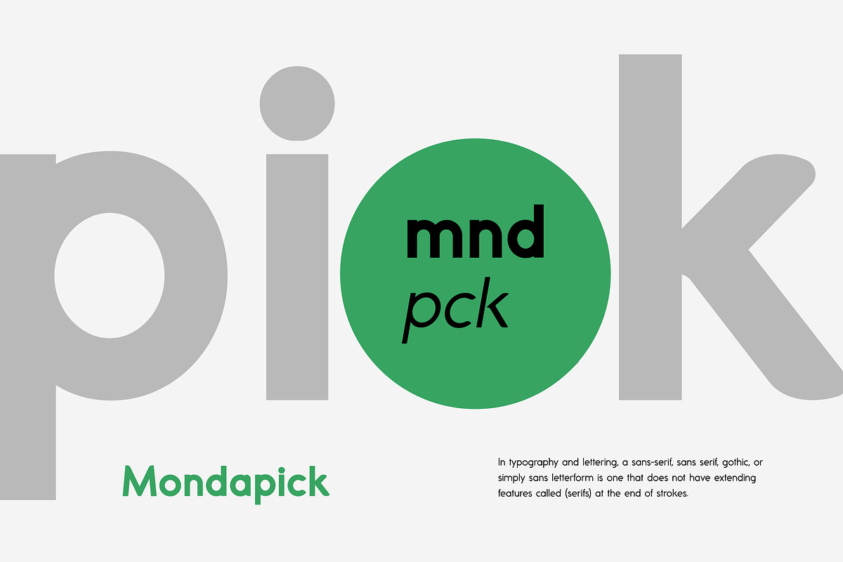 Mondapick Sans Serif Font Family, a Sans Serif Font by UICreative (Photo 11 of 12)