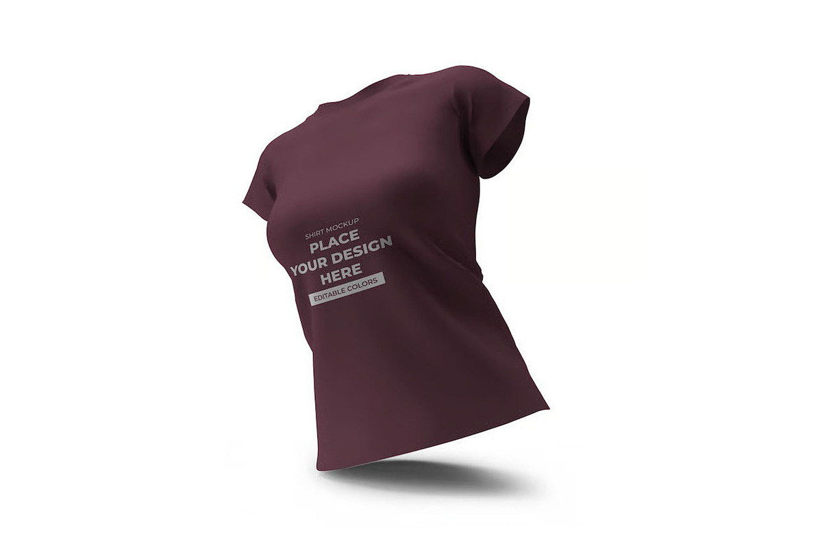 Woman Shirt Mockup Template Set, a Shirt Mockup by DesignRushMarket (Photo 4 of 11)
