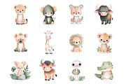 Cute Safari Animals Clipart, an Illustration by Design Market (Thumbnail 3 of 4)