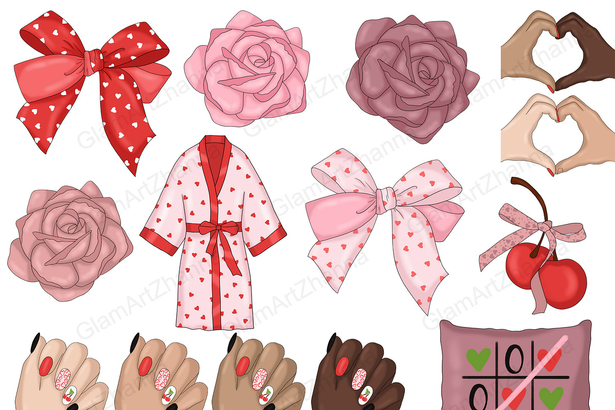 Valentine's Day Clipart, a Seasonal Illustration by GlamArtZhanna (Photo 3 of 4)
