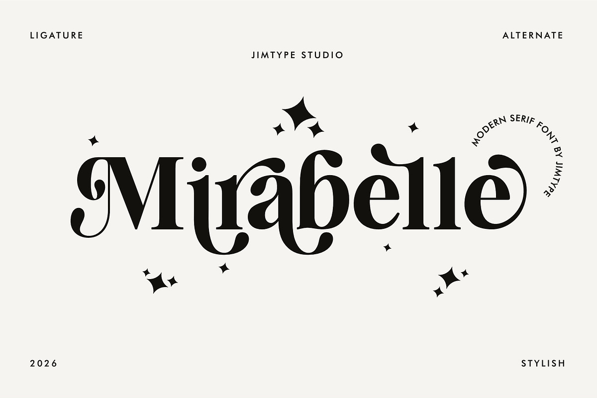 Mirabelle - Elegant Ligature Font, a Serif Font by Jimtype Studio (Photo 1 of 12)