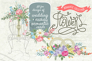 Set of vector bouquets